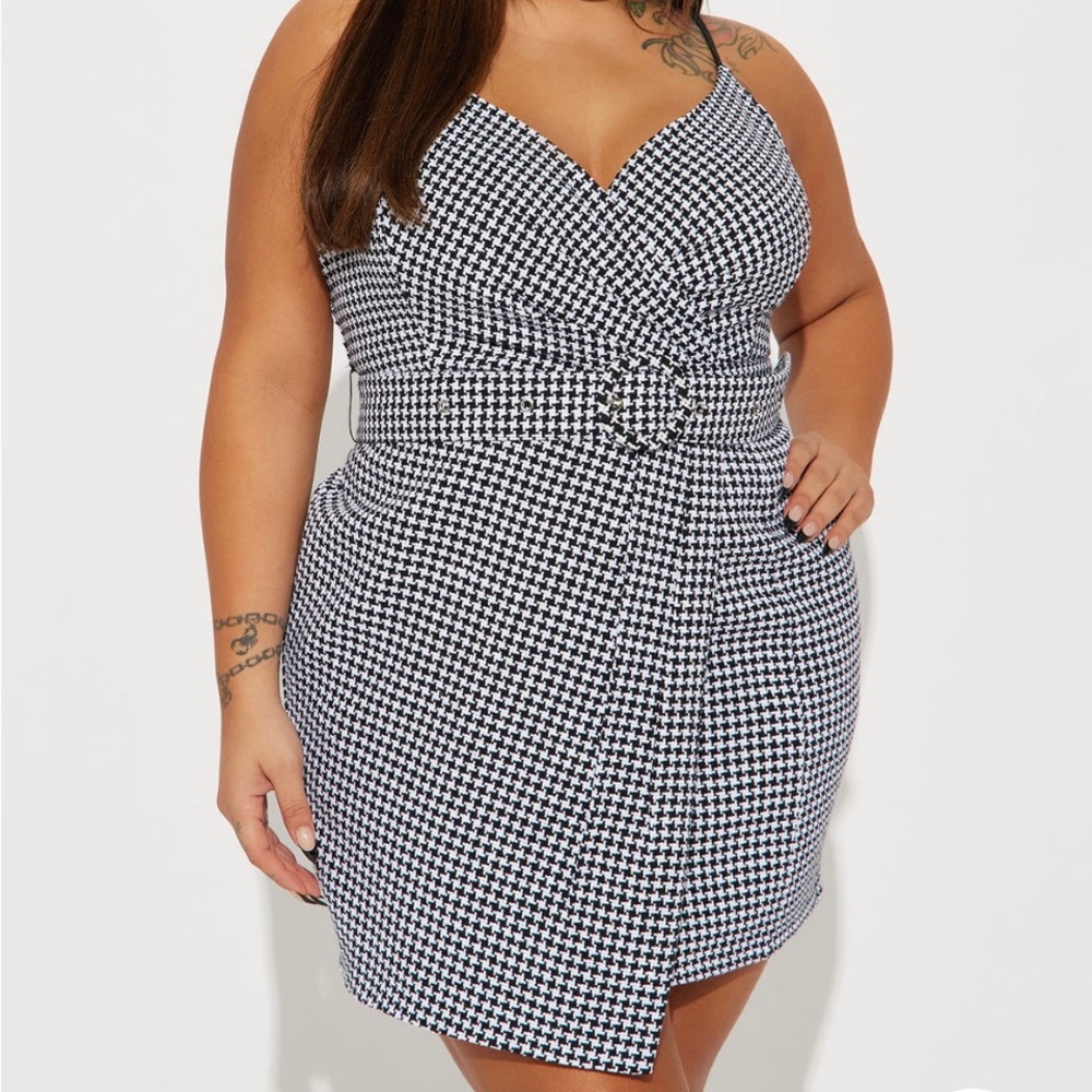 👗💕💐Timeless! Unforgettable! Classic! Houndstooth/Tweed Mini Dress